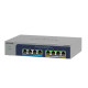 NETGEAR MS108UP, Non gestito, 2.5G Ethernet (100/1000/2500), Full duplex, Supporto Power over Ethernet (PoE), Montabile a paret