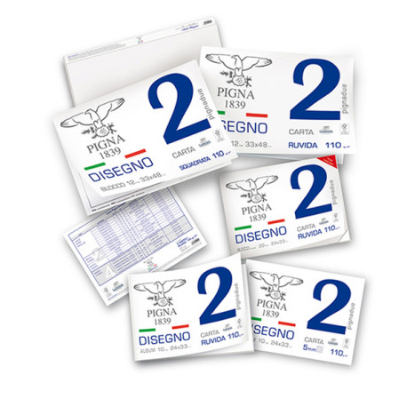 Album Pigna2 - 33 x 48 cm - 4 angoli - 20 fogli - 110 gr - ruvido - Pigna