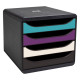 Cassettiera Big Box 4 -linea Titane - 34,7 x27,8 x 26,7 cm - 4 cassetti - colori assortiti - Exacompta