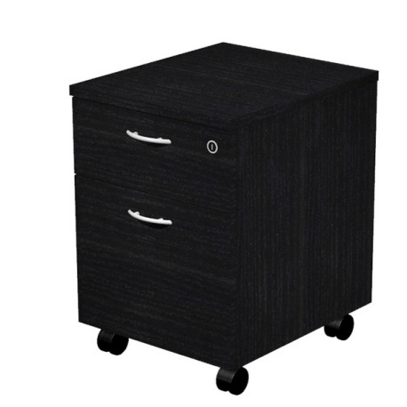 Cassettiera Easy - 1 cassetto + 1 classificatore - con ruote - 41,8 x 52 x 59,5 cm - nero venato