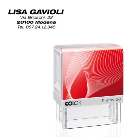 Timbro Printer 20 - 14 x 38 mm - 4 righe - autoinchiostrante - nero - Colop