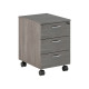 Cassettiera Easy - 3 cassetti - con ruote - 41,8 x 52 x 59,5 cm - frassino toscano