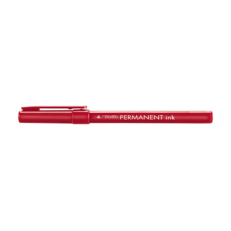 Marcatore Tratto Permanent Ink - punta tonda 2,00mm - rosso - Tratto - conf. 12 pezzi