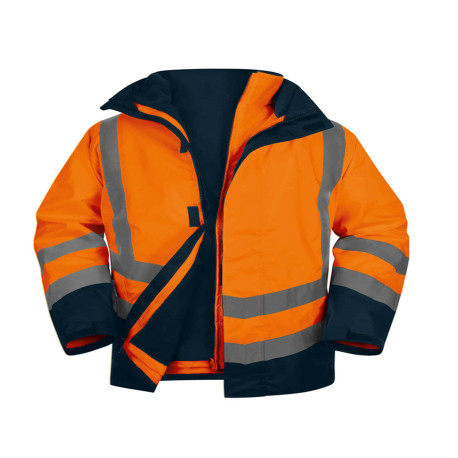 Parka 5 in 1 Optimum 3 alta visibilità - taglia M - arancio fluo - Deltaplus