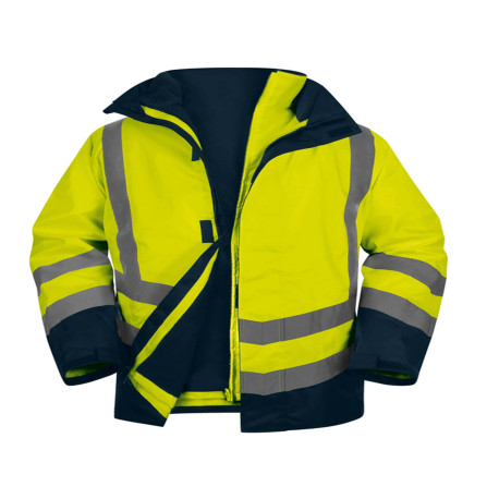 Parka 5 in 1 Optimum 3 alta visibilità - taglia M - giallo fluo - Deltaplus
