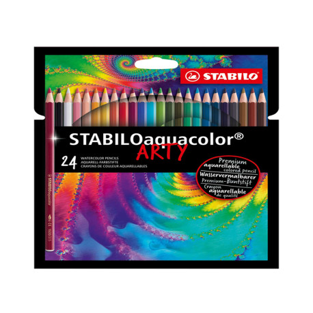 Pastelli Arty Aquacolor - colori assortiti - Stabilo - astuccio 24 pezzi