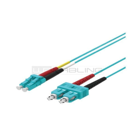 PATCH CORD 2 FIBRE 50/125 OM3 LCD/SCD CAVO ZIP 3X6MM LSHF COLORE AQUA 2M