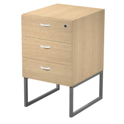 Cassettiera Essence - 3 cassetti - con supporto metal - 41,5 x 49,5 x 57,6 cm - Rovere/Antracite