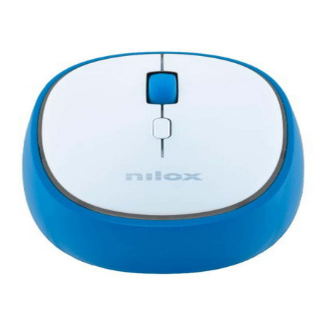 Nilox NXMDWS103, Ambidestro, Ottico, RF senza fili + Bluetooth, 1600 DPI, Blu, Bianco