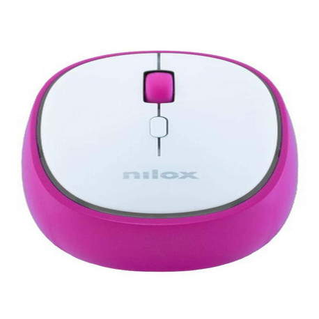 Nilox NXMDWS104, Ambidestro, Ottico, RF senza fili + Bluetooth, 1600 DPI, Rosa, Bianco