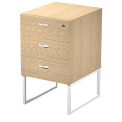 Cassettiera Essence - 3 cassetti - con supporto metal - 41,5 x 49,5 x 57,6 cm - Rovere/Bianco