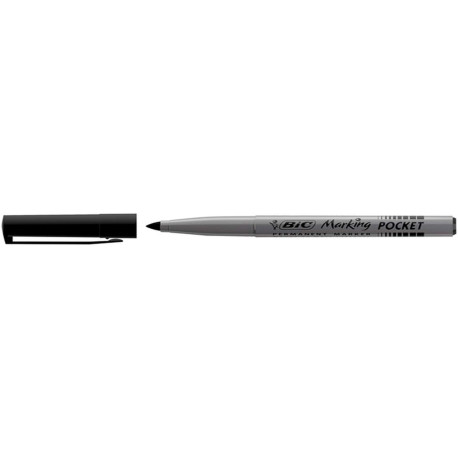 Marcatori permanente Marking a base d'alcool - punta pocket tonda 1,10mm - nero - Bic - conf. 12 pezzi