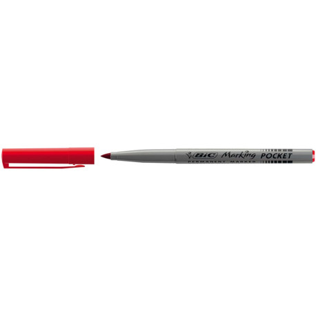 Marcatori permanente Marking a base d'alcool - punta pocket tonda 1,10mm - rosso - Bic - conf. 12 pezzi