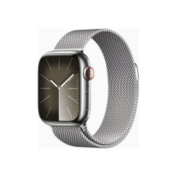 Apple Watch Series 9 (GPS + Cellular) - 41 mm - acciaio inossidabile argentato - smartwatch con bracciale milanese - dimensione