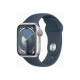 Apple Watch Series 9 (GPS + Cellular) - 41 mm - alluminio argento - smartwatch con fascia sportiva - fluoroelastomero - blu mar