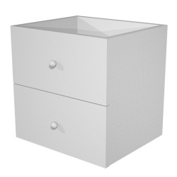 Cassettiera per casellario Rainbow - 2 cassetti - 32,5x28,8x32,5 cm - grigio alluminio