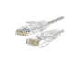 PATCH CORD SLIM U/UTP CAT.6A 4X2X28AWG CONDUTTORE A TREFOLO GUAINA LSHF COLORE BIANCO 0.2M