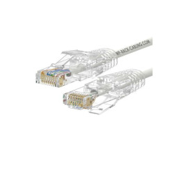 PATCH CORD SLIM U/UTP CAT.6A 4X2X28AWG CONDUTTORE A TREFOLO GUAINA LSHF COLORE BIANCO 0.2M