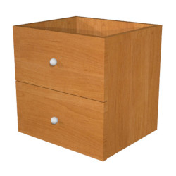 Cassettiera per casellario Rainbow - 2 cassetti - 32,5x28,8x32,5 cm - noce chiaro