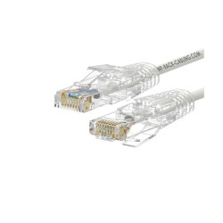 PATCH CORD SLIM U/UTP CAT.6A 4X2X28AWG CONDUTTORE A TREFOLO GUAINA LSHF COLORE BIANCO 1M