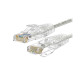 PATCH CORD SLIM U/UTP CAT.6A 4X2X28AWG CONDUTTORE A TREFOLO GUAINA LSHF COLORE BIANCO 2M