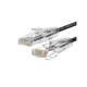 PATCH CORD SLIM U/UTP CAT.6A 4X2X28AWG CONDUTTORE A TREFOLO GUAINA LSHF COLORE NERO 0.5M