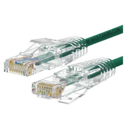 PATCH CORD SLIM U/UTP CAT.6A 4X2X28AWG CONDUTTORE A TREFOLO GUAINA LSHF COLORE VERDE 2M