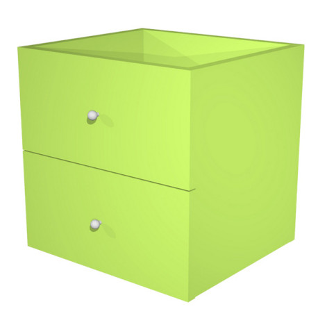 Cassettiera per casellario Rainbow - 2 cassetti - 32,5x28,8x32,5 cm - verde neon