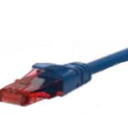 PATCH CORD U/UTP CAT.6 4X2X26AWG CONDUTTORE A TREFOLO GUAINA PVC BLU 0.5M