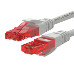 PATCH CORD U/UTP CAT.6 4X2X26AWG CONDUTTORE A TREFOLO GUAINA PVC GRIGIO 0.2M