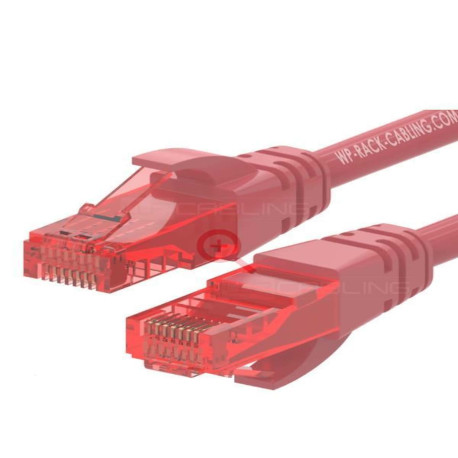 PATCH CORD U/UTP CAT.6 4X2X26AWG CONDUTTORE A TREFOLO GUAINA PVC ROSSO 0.2M