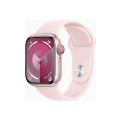 Apple Watch Series 9 (GPS + Cellular) - 41 mm - pink aluminum - smartwatch con fascia sportiva - fluoroelastomero - light pink 