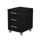 Cassettiera Prestige - 3 cassetti - con ruote -  41,8 x 52 x 61,5 cm - nero venato