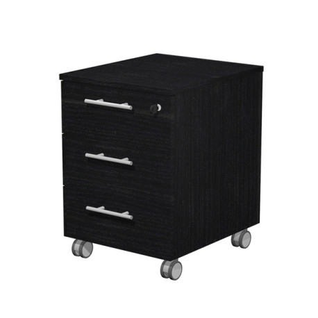 Cassettiera Prestige - 3 cassetti - con ruote -  41,8 x 52 x 61,5 cm - nero venato