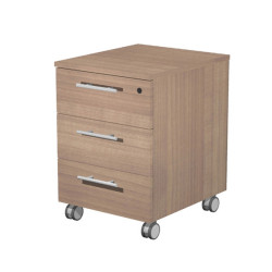 Cassettiera Prestige - 3 cassetti - con ruote - 41,8 x 52 x 61,5 cm - ciliegio arabis