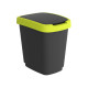 Pattumiera con coperchio basculante - 50 L - 40,1 x 29,1 x 60,2 cm - PPL - nero/verde lime - Rotho