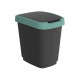 Pattumiera con coperchio basculante - 50 L - 40,1 x 29,1 x 60,2 cm - PPL - nero/verde scuro - Rotho