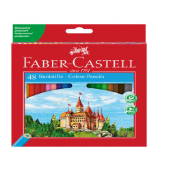 Matita colorata eco Il Castello - diametro mina 3,00 mm - colori assortiti - Faber-Castell - astuccio 48 pezzi