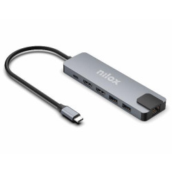 NILOX TECH - Docking station USB-C 8in1 con doppio 4K