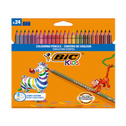Matita colorata Evolution Stripes - colori assortiti - Bic - conf. 24 pezzi
