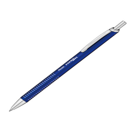 Penna roller EnerGel Metal Slim - punta 0,7 mm - fusto blu - Pentel