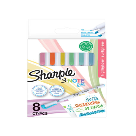 Pennarelli S-Note Duo - colori assortiti - Sharpie - conf. 8 pezzi