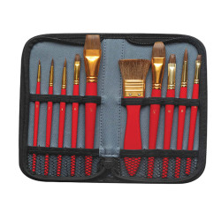 Pennello in pony - per acquerello - DOM - astuccio 10 pennelli assortiti