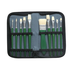 Pennello in setola - per olio - DOM - astuccio 10 pennelli assortiti