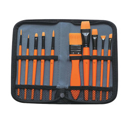 Pennello in sintetico - per acrilico - DOM - astuccio 10 pennelli assortiti