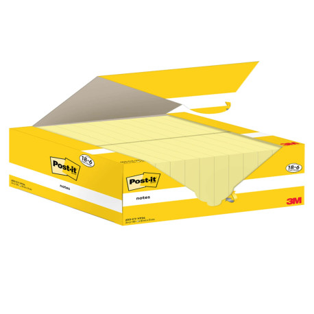 Blocco foglietti Post-it Notes - 653-CY-VP24 - 38 x 51 mm - giallo Canary - 100 fogli - Post-it - conf. 24 blocchi