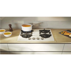 Piano Cottura Gas in vetro 60cm, 4 bruciatori, BiancoCandy Moderna CVG6BR4WTW