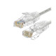 PATCH CORD SLIM U/UTP CAT.6A 4X2X28AWG CONDUTTORE A TREFOLO GUAINA LSHF COLORE BIANCO 1M
