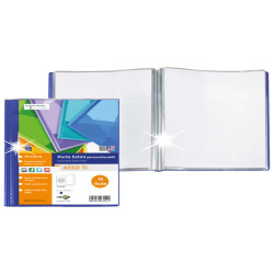 Portalistini Asso TI - personalizzabile - PP liscio - 15 x 21 cm - 40 buste -  blu - Sei Rota