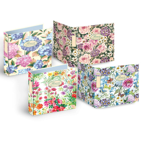 Raccoglitore Nature Flowers - A5 - 4 anelli da 30mm - dorso 3 cm - Pigna